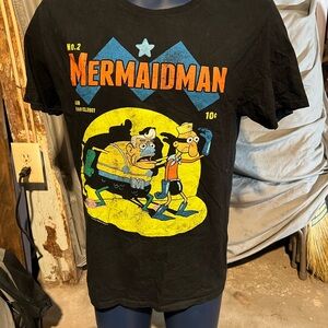 SpongeBob SquarePants Mermaid Man Barnacle Boy Graphic T Shirt Men’s Large Black